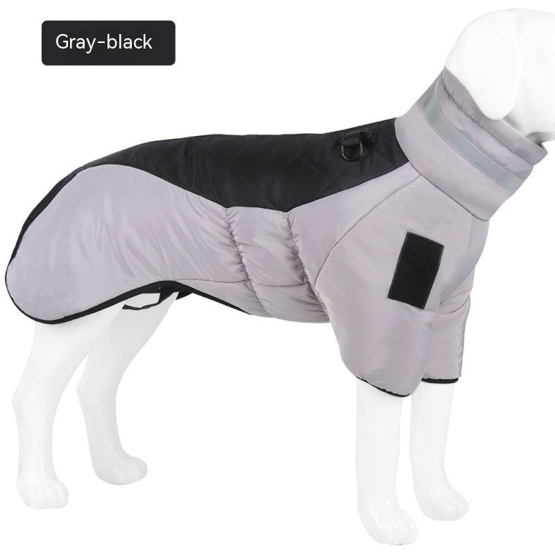 Waterproof pet clothes for medium to large dogs, designed for the winter season. This warm and thickened dog vest is a custom Labrador jacket.