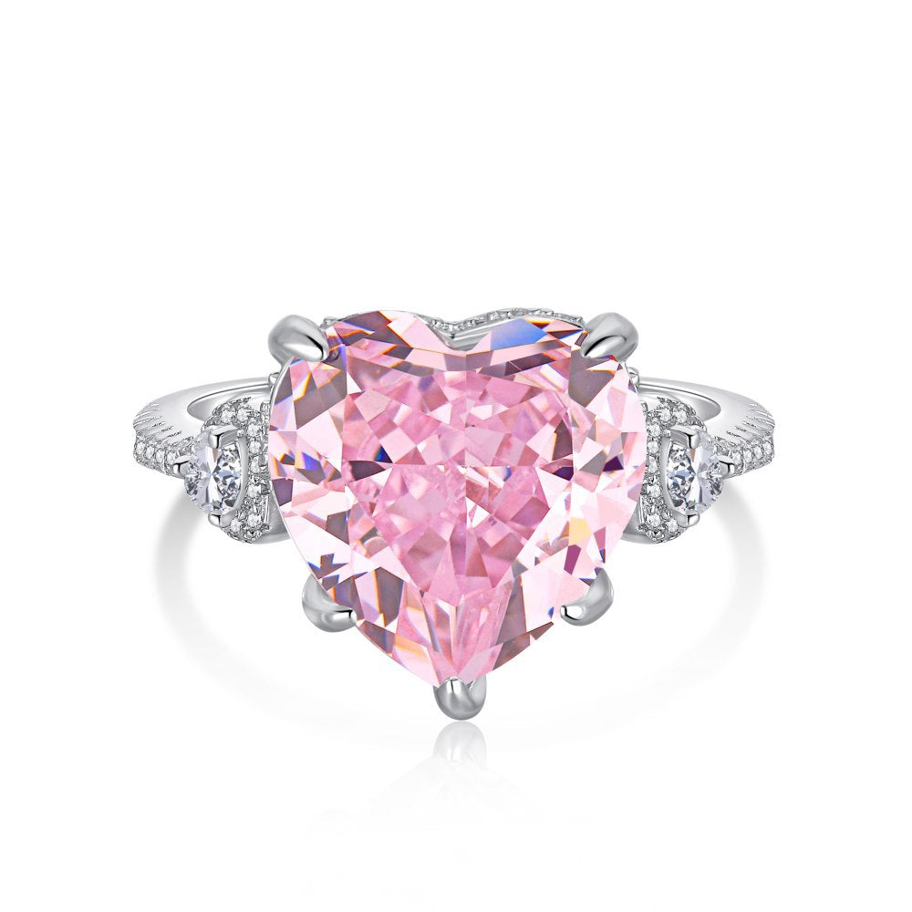 Sparkling Ice Cut Square Heart Snowflake Zircon Ring Color