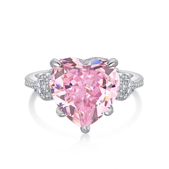 Sparkling Ice Cut Square Heart Snowflake Zircon Ring Color