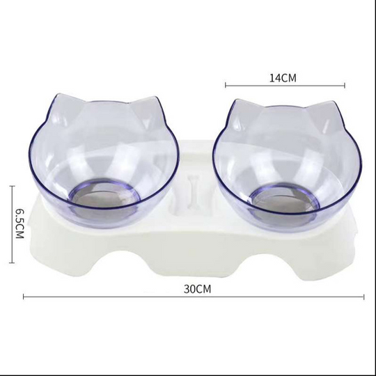 Non Slip Double Cat Bowl With Raised Stand.