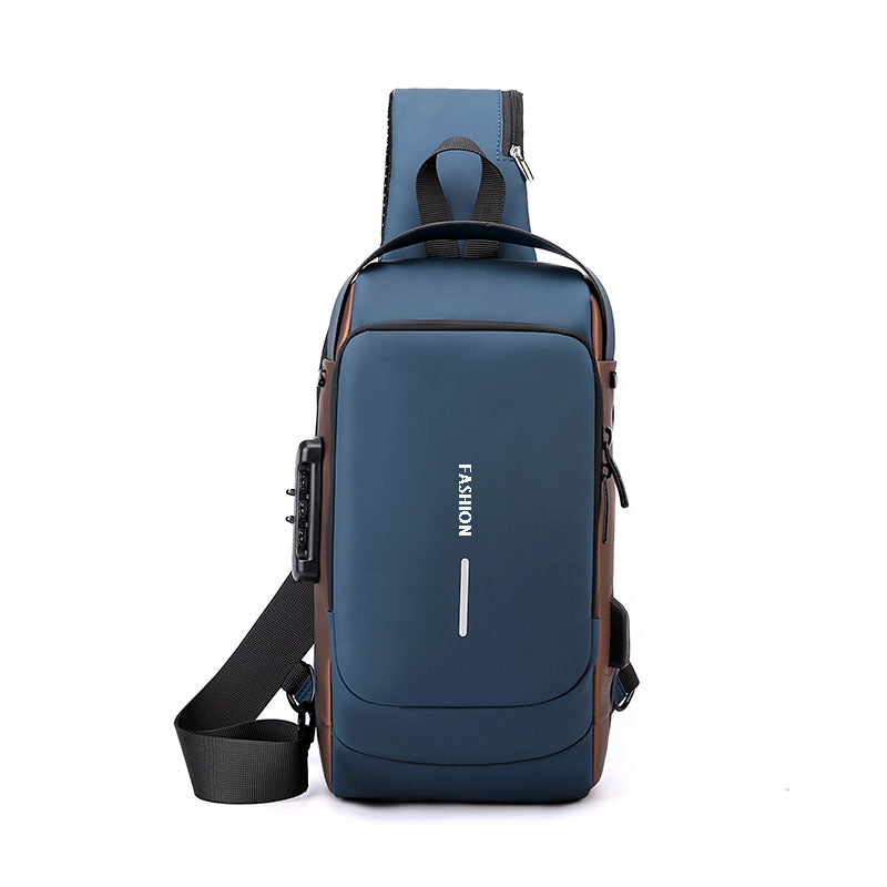 Rechargeable Password Anti-theft Large Capacity Diagonal Chest Bag.