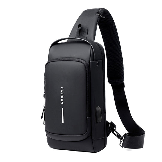 Rechargeable Password Anti-theft Large Capacity Diagonal Chest Bag.
