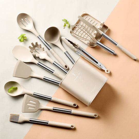 Heat Resistant Non-stick Pot Spoon Spatula Cooking Kitchen Tool Set.