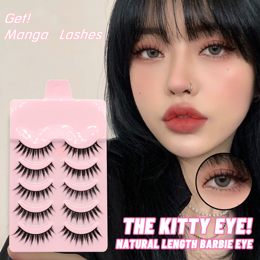 5 Pairs Manga Lashes New Arrival Anime Cosplay Natural Wispy Korean Makeup Artificial False Eyelashes.