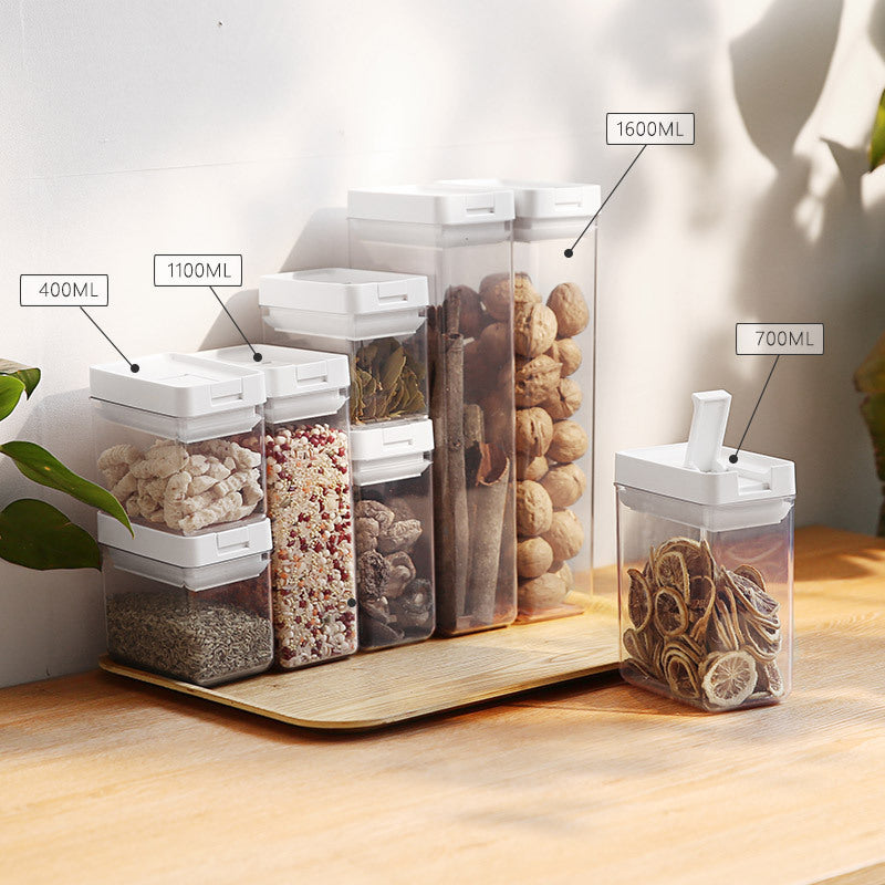 Kitchen food storage canisters  plastic sealed containers household food containers.