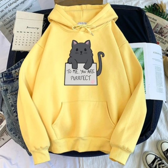 Hoodie for girls with cat design.