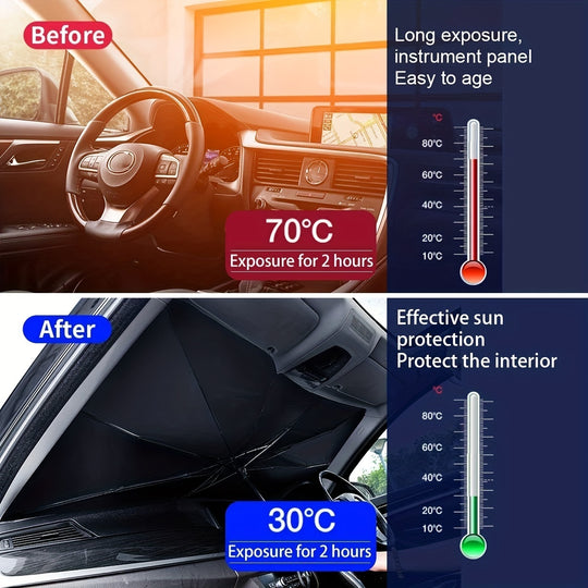Foldable Car Windshield Sunshade UV Heat Block Umbrella