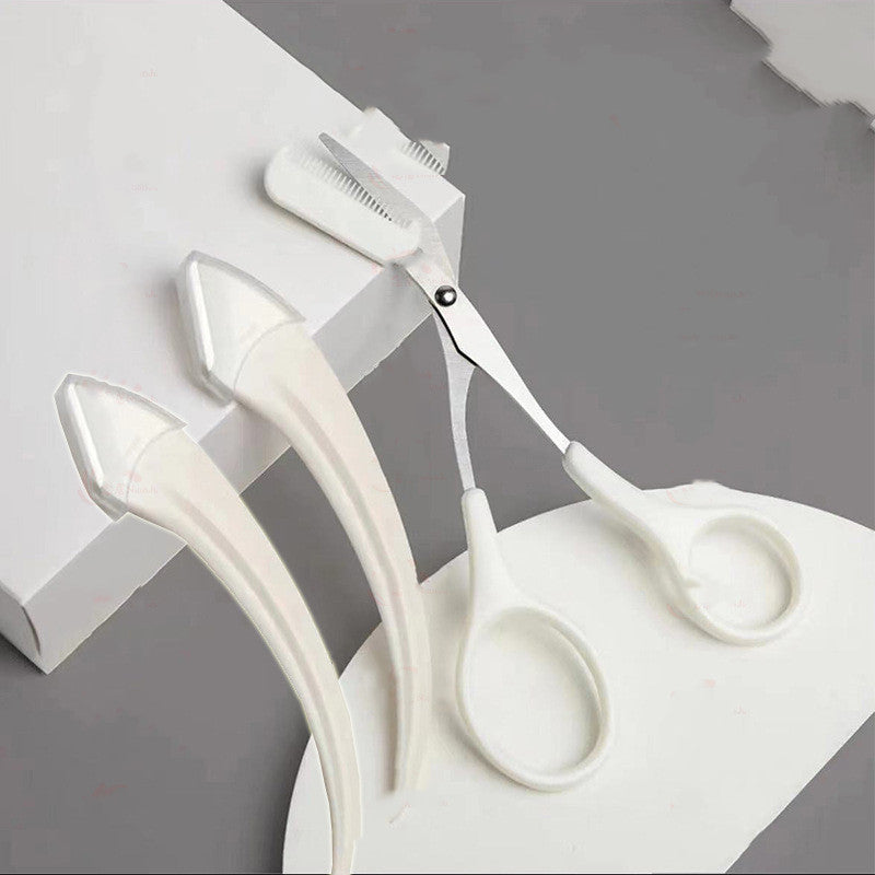 Eyebrow Trimming Knife With Comb Curved Moon Small Beauty Supplies.