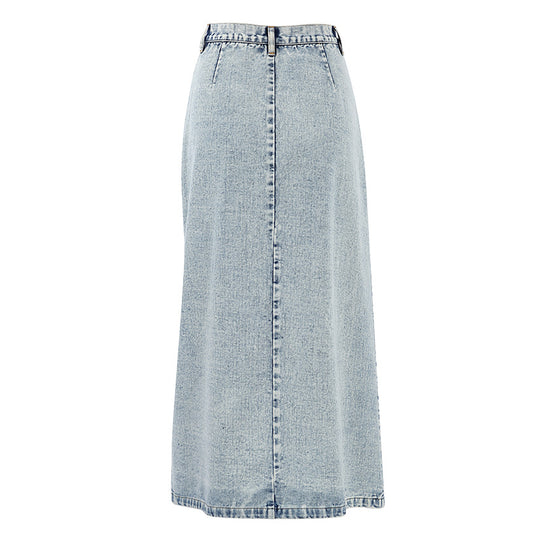 Women's Denim Skirt with a Retro Design