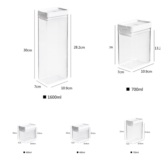 Kitchen food storage canisters  plastic sealed containers household food containers.