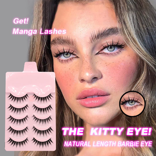 5 Pairs Manga Lashes New Arrival Anime Cosplay Natural Wispy Korean Makeup Artificial False Eyelashes.