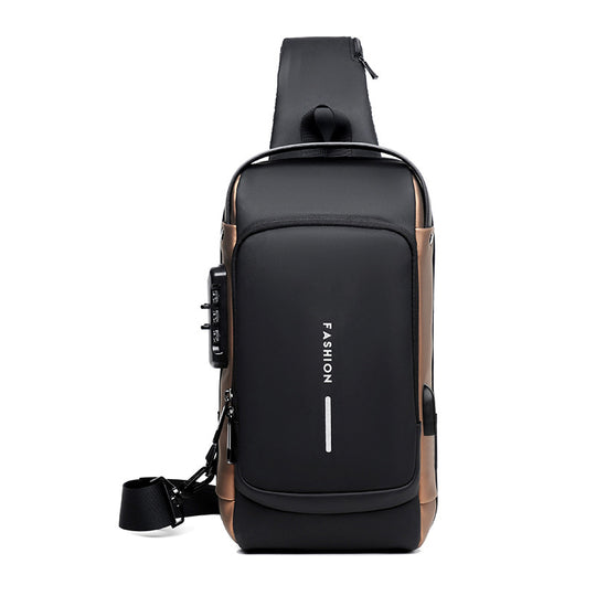 Rechargeable Password Anti-theft Large Capacity Diagonal Chest Bag.