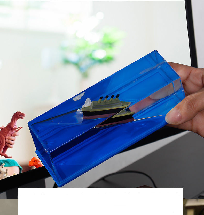 Creative Cruise Ship Decoration Fluid Drift Bottle Desktop Decorative Ornament.