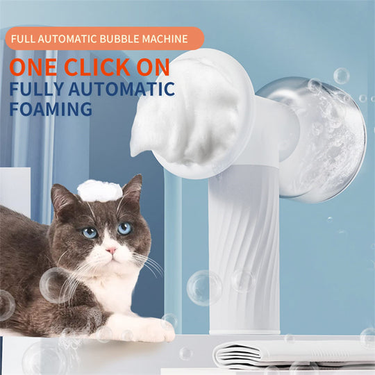 2-in-1 Automatic Foaming Dog Cat Bath Brush: Electric Pet Grooming Massage Brush with Soap Dispenser and Dog Shampoo Brush