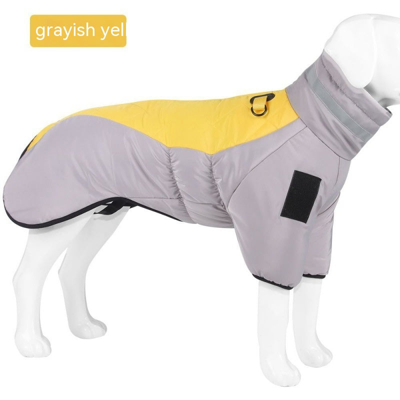 Waterproof pet clothes for medium to large dogs, designed for the winter season. This warm and thickened dog vest is a custom Labrador jacket.